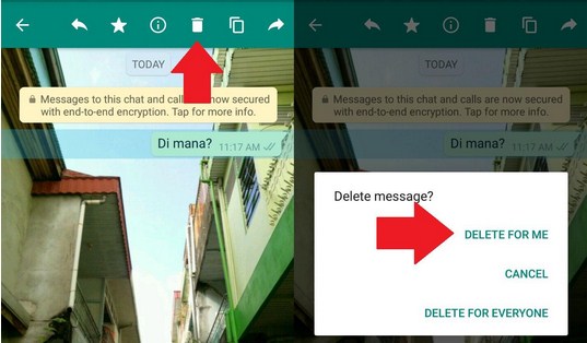 Cara Menghapus Pesan di WhatsApp versi 2.17.400