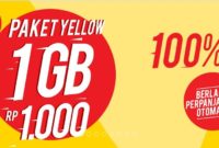 Cara Daftar Paket Yellow Indosat 1GB 1000